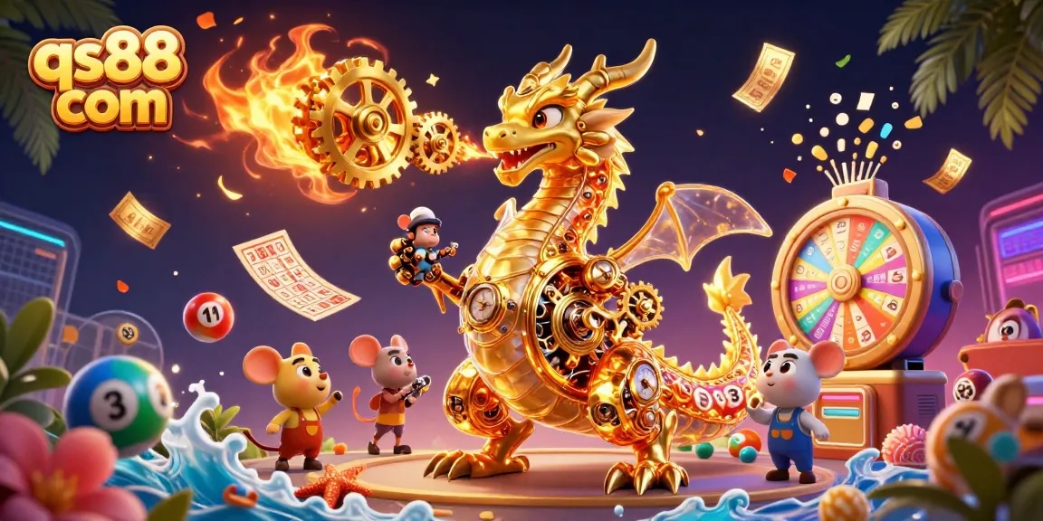 Experience excitement at qs88 com with a golden dragon and dynamic lottery elements.