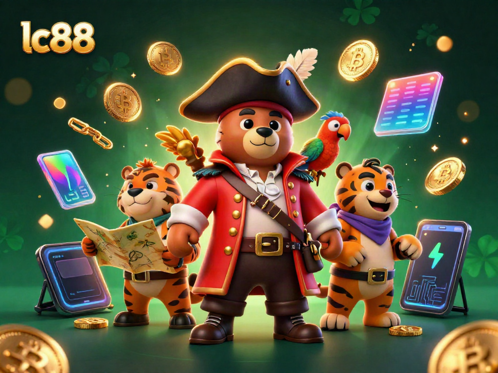 Experience thrilling play with lc88 in a vibrant, dynamic casino scene filled with gold coins and excitement.